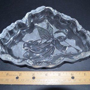 MIkasa Angel with Trumpet Candy Dish - Clear and Frosted Glass